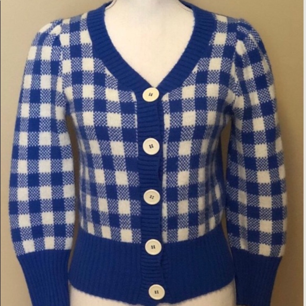 1950’s Checkered Blue and White Pandora cardigan